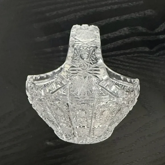 Bohemian Crystal Basket Vase
